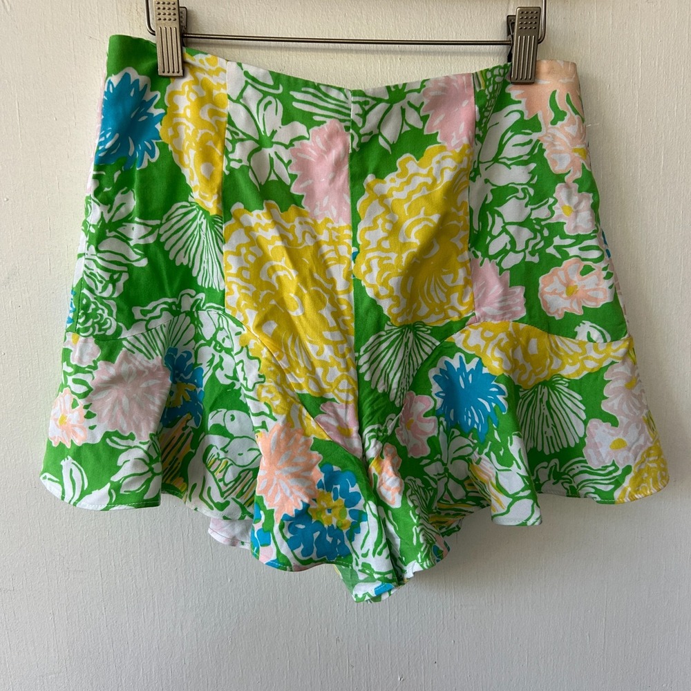 LILLY PULITZER Folly Shorts Womens 0 Hibiscus‎ Stroll Ruffle Flounce Floral